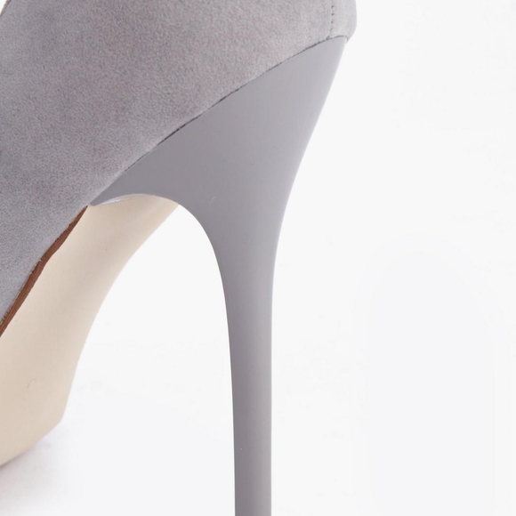 NWT Grey Pointed Court Stiletto Heels - Picture 4 of 4